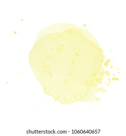 beautiful abstract yellow watercolor art hand paint on white background,brush textures for logo.There is a place for text.Perfect stroke design for headline.luxury boutique Illustrations.