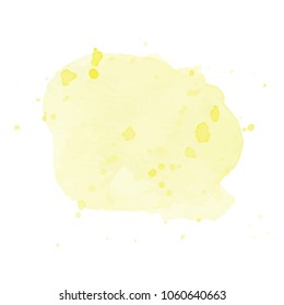 beautiful abstract yellow watercolor art hand paint on white background,brush textures for logo.There is a place for text.Perfect stroke design for headline.luxury boutique Illustrations.