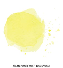 beautiful abstract yellow watercolor art hand paint on white background,brush textures for logo.There is a place for text.Perfect stroke design for headline.luxury boutique Illustrations.