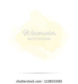 beautiful abstract yellow watercolor art hand paint on white background,brush textures for logo.There is a place for text.Perfect stroke design for headline.luxury boutique Illustrations.