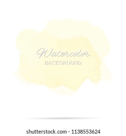 beautiful abstract yellow watercolor art hand paint on white background,brush textures for logo.There is a place for text.Perfect stroke design for headline.luxury boutique Illustrations.