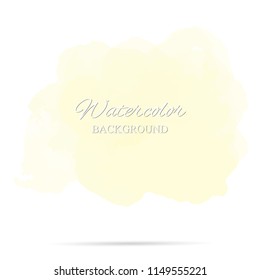 beautiful abstract yellow watercolor art hand paint on white background,brush textures for logo.There is a place for text.Perfect stroke design for headline.luxury boutique Illustrations.