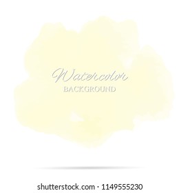 beautiful abstract yellow watercolor art hand paint on white background,brush textures for logo.There is a place for text.Perfect stroke design for headline.luxury boutique Illustrations.