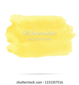 beautiful abstract yellow watercolor art hand paint on white background,brush textures for logo.There is a place for text.Perfect stroke design for headline.luxury boutique Illustrations.