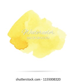 beautiful abstract yellow watercolor art hand paint on white background,brush textures for logo.There is a place for text.Perfect stroke design for headline.luxury boutique Illustrations.