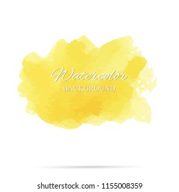 beautiful abstract yellow watercolor art hand paint on white background,brush textures for logo.There is a place for text.Perfect stroke design for headline.luxury boutique Illustrations.