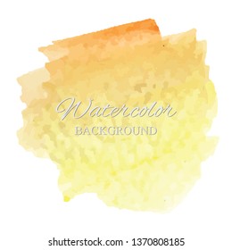 beautiful abstract yellow watercolor art hand paint on white background,brush textures for logo.There is a place for text.Perfect stroke design for headline.luxury boutique Illustrations.