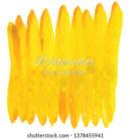 beautiful abstract yellow watercolor art hand paint on white background, brush textures for logo. There is a place for text. Perfect stroke design for headline. Luxury boutique Illustrations.