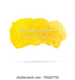 beautiful abstract yellow watercolor art hand paint on white background,brush textures for logo.There is a place for text.Perfect stroke design for headline.luxury boutique Illustrations.