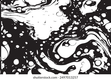 Beautiful abstraction of liquid paints in slow blending flow mixing together gently