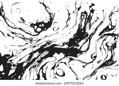 Beautiful abstraction of liquid paints in slow blending flow mixing together gently