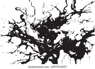 Beautiful abstraction of liquid paints in slow blending flow mixing together gently