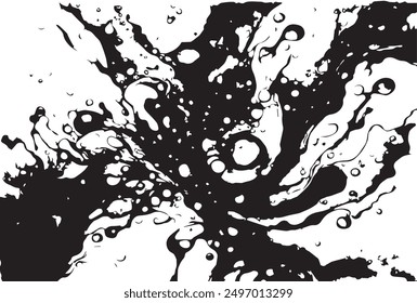 Beautiful abstraction of liquid paints in slow blending flow mixing together gently