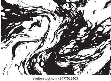 Beautiful abstraction of liquid paints in slow blending flow mixing together gently