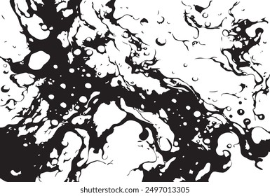 Beautiful abstraction of liquid paints in slow blending flow mixing together gently