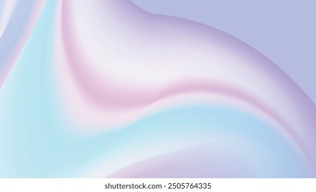 Beautiful abstraction of liquid paints in slow blending flow mixing together gently. 3D abstract vector art.