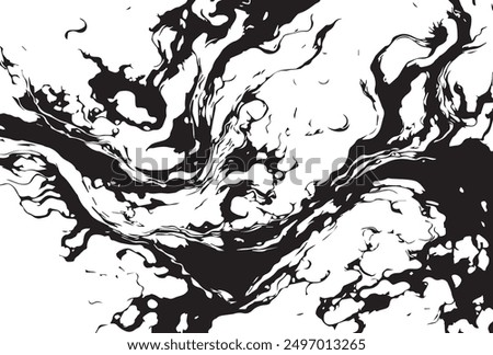 Beautiful abstraction of liquid paints in slow blending flow mixing together gently