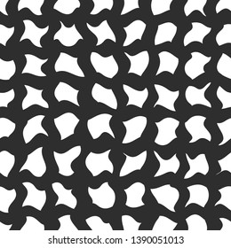 Beautiful abstraction with unusual square elements. Background with crossed waves and straight lines. Vector illustration