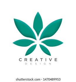 The beautiful abtrak leaf logo design can be used as a brand or label.