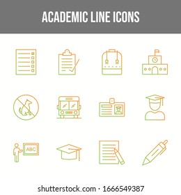 Hermosos iconos académicos de 12 vectores	
