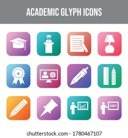 Bonito conjunto de iconos de vector académico