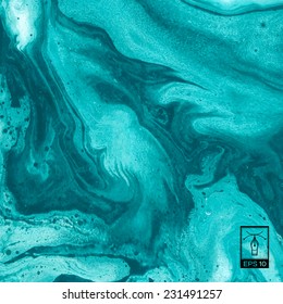 Beautiful acrylic vector marbled surface. Unique handmade texture with liquid paint. Amazing painted background.