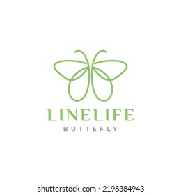 beautiful aesthetic butterfly logo design