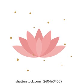 Beautiful aesthetic decorative lotus. Harmony balance visualization. Symbol of mindfulness, meditation and yoga