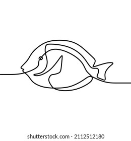 beautiful aesthetic sea fish oneline continuous single line art