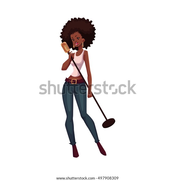 Black girl with afro singer
