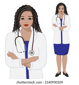 Beautiful African American Lady Doctor Close Stock Vector (Royalty Free ...