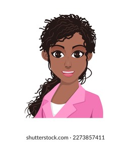 Beautiful African American woman avatar vector illustration 