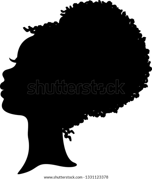 Beautiful African American Woman Silhouette Profile Stock Vector ...