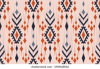 Beautiful African Ethnic abstract ikat art. Seamless pattern in tribal,folk embroidery,and Mexican style.Aztec geometric art ornament print.Design for carpet,wallpaper, clothing,wrapping,fabric,cover