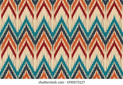 Beautiful African Ethnic abstract ikat art. Seamless pattern in tribal,folk embroidery,and Mexican style.Aztec geometric art ornament print.Design for carpet,wallpaper, clothing,wrapping,fabric,cover