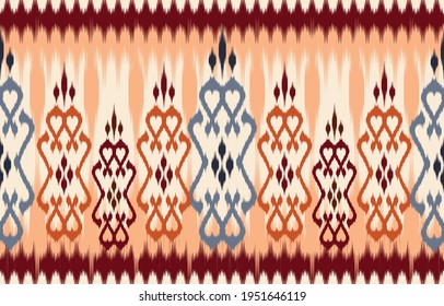 Beautiful African Ethnic abstract ikat art. Seamless pattern in tribal,folk embroidery,and Mexican style.Aztec geometric art ornament print.Design for carpet,wallpaper, clothing,wrapping,fabric,cover