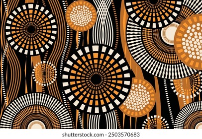 hermoso gráfico étnico africano que está en estilo africano y le da un ambiente tribal, este Fondo de pantalla colorido puede ser un fondo de Fondo de pantalla y para la industria textil, impresión de telas y decoración del hogar