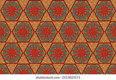 hermoso gráfico étnico africano que está en estilo africano y le da un ambiente tribal, este Fondo de pantalla colorido puede ser un fondo de Fondo de pantalla y para la industria textil, impresión de telas y decoración del hogar