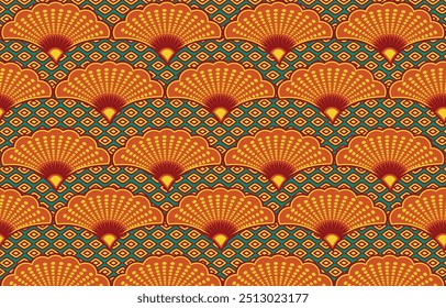 hermoso gráfico étnico africano que está en estilo africano y le da un ambiente tribal, este Fondo de pantalla colorido puede ser un fondo de Fondo de pantalla y para la industria textil, impresión de telas y decoración del hogar