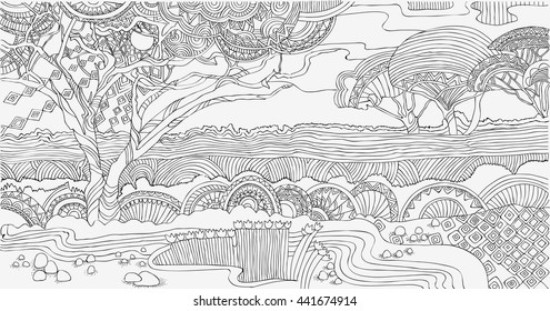 Free printable Coloring Landscape Pages - Candy coloring pages, Cute coloring pages, Free kids coloring pages