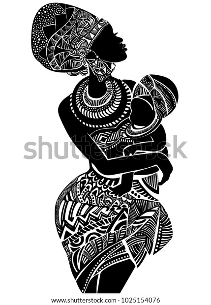 Beautiful African Woman Baby Stock Vector (Royalty Free) 1025154076