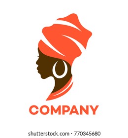 Beautiful African Woman Logo