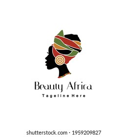 Beautiful african woman logo design inspiration