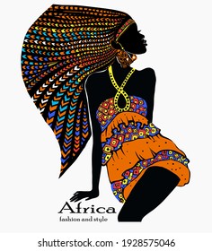 Beautiful African woman with luxurious hair.