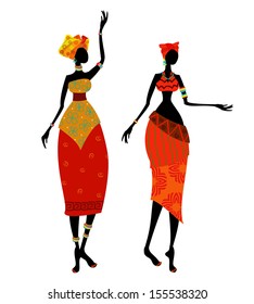 Beautiful African Woman Traditional Costume Stock Vector (Royalty Free ...