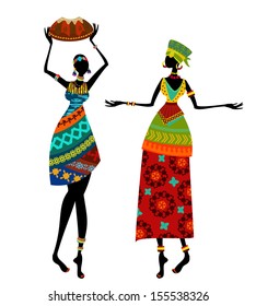 Beautiful African Woman Traditional Costume Stock Vector (Royalty Free ...