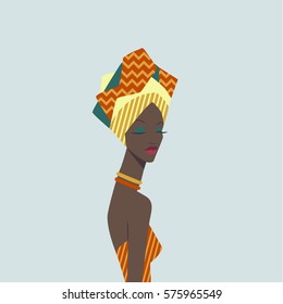 Beautiful African woman in traditional turban