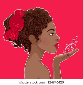 Beautiful African-American woman in love African-American woman in love