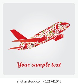 Beautiful airplane. Vector EPS10 illustration.