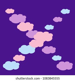Beautiful airy frames made of multicolored gentle clouds